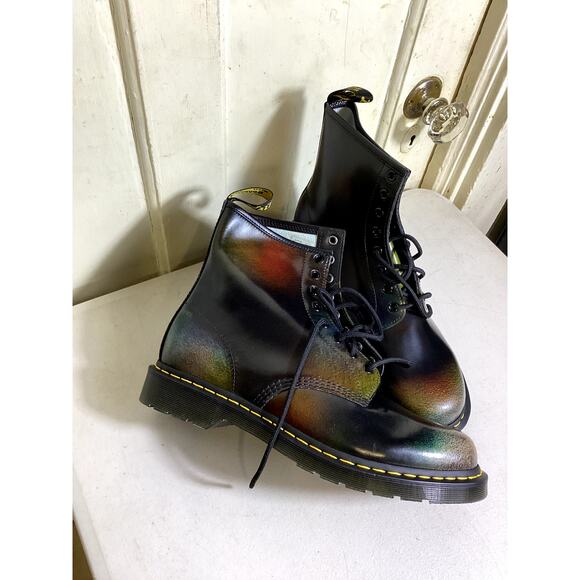 Dr. Martens Black Leather Combat Boots - Picture 2 of 4